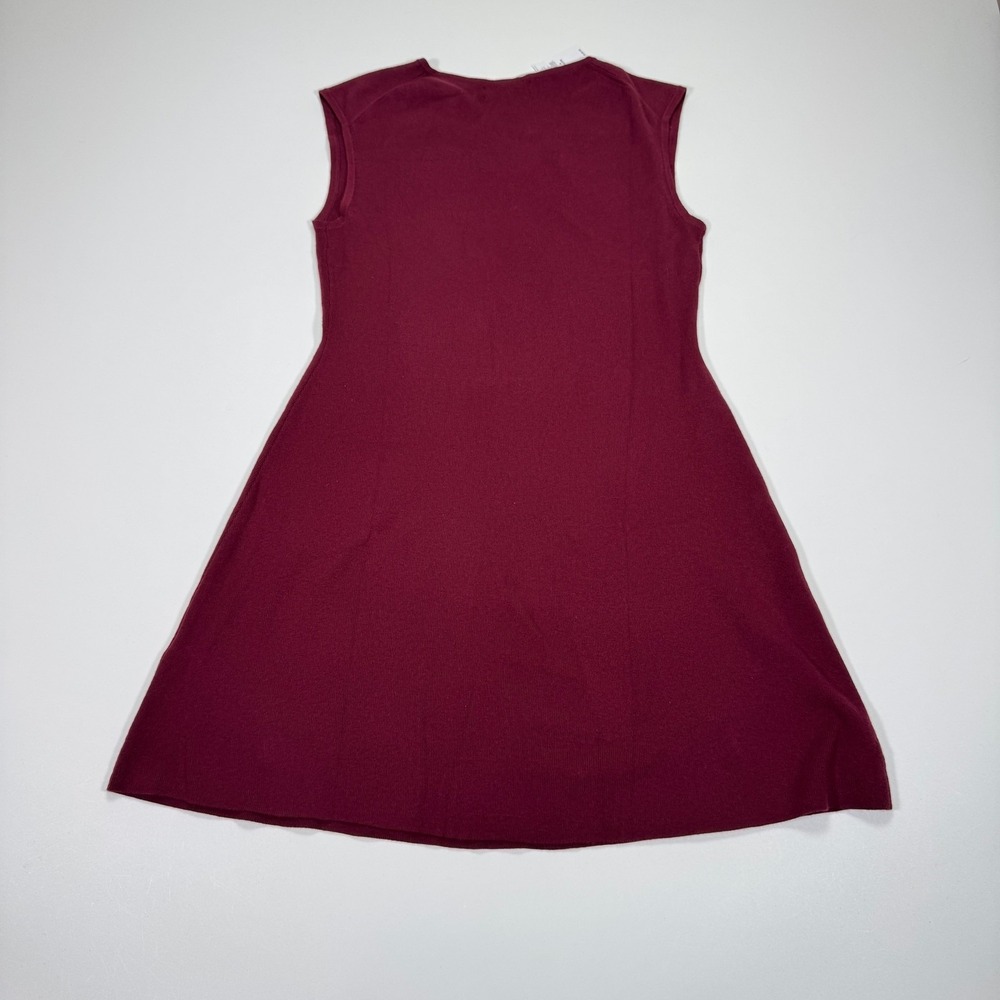Banana Republic Womens Sleeveless V Neck A Line Knit Dress S Petite Burgundy NWT - Picture 2 of 13